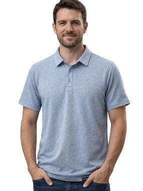 Travis Mathew Polo XXL Soft Heather Blue Classic Top Short Sleeve Resort Wear
A
